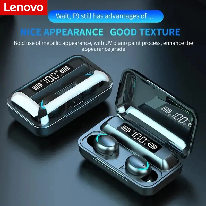 Wireless Charger - Lenovo F9 Bluetooth Kablosuz Kulaklıklar -
