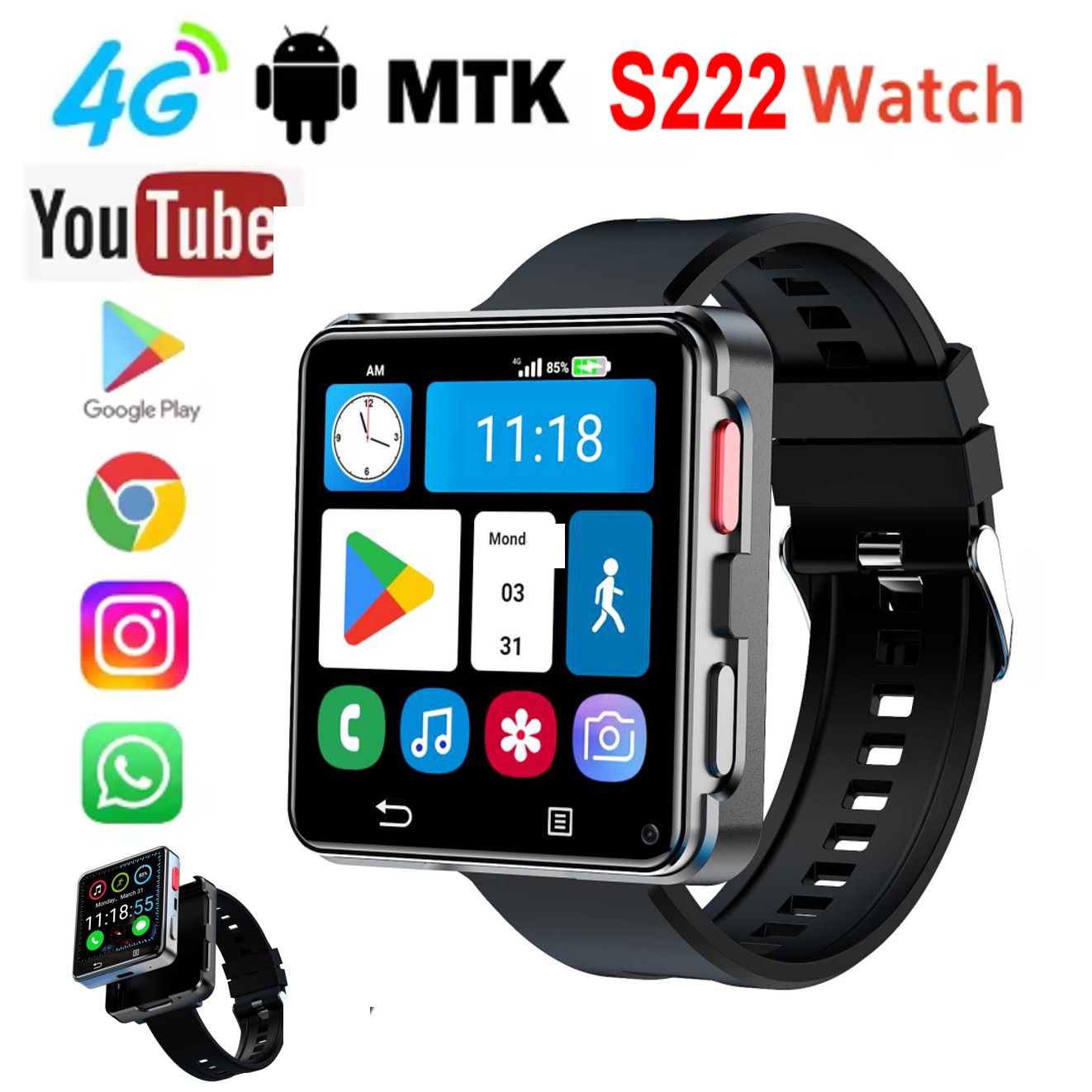 Smart Watch - S222 Akıllı Saat 4G SIM Kart